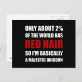 赤毛の雄大なユニコーン ポストカード (正面/裏面)