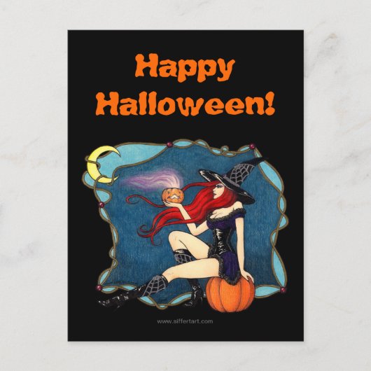 赤毛の魔女ハロウィーン ポストカード (正面)