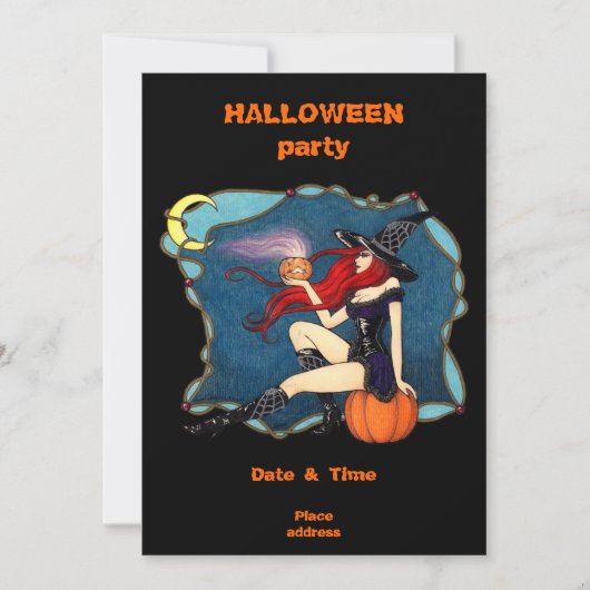 赤毛の魔女ハロウィーン 招待状 (正面)