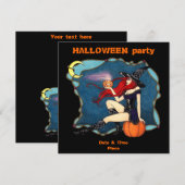 赤毛の魔女ハロウィーン 招待状 (正面/裏面)