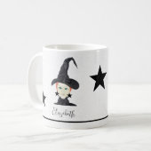 赤毛の魔女、緑の目、星黒 コーヒーマグカップ (正面左)