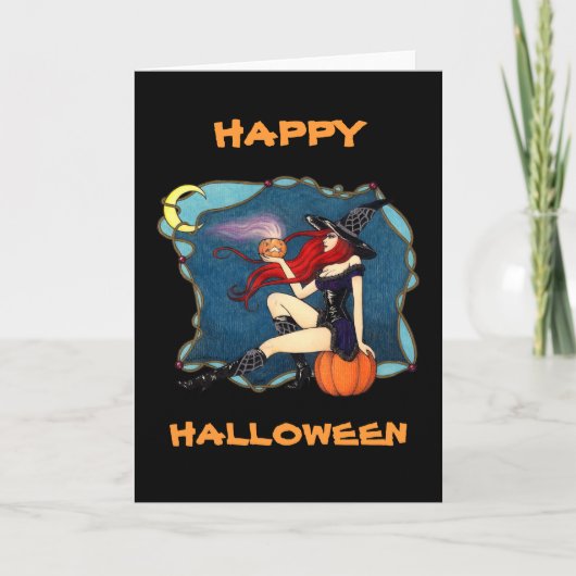 赤毛の魔法使いハロウィン カード (正面)