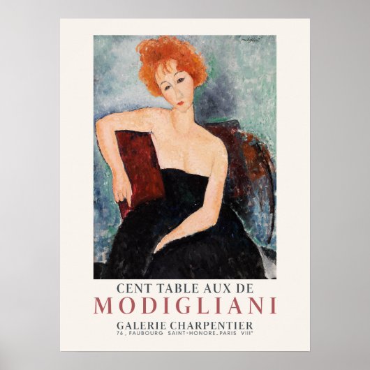 赤毛アート展アメデオモディリアーニ女性 ポスター (正面)