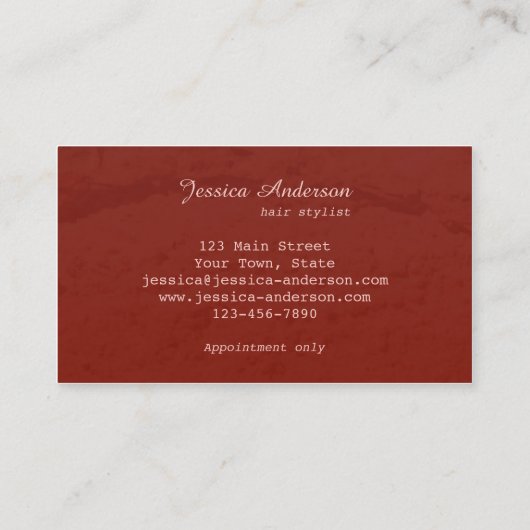 赤毛エレガントサロン名刺 名刺 (裏面)