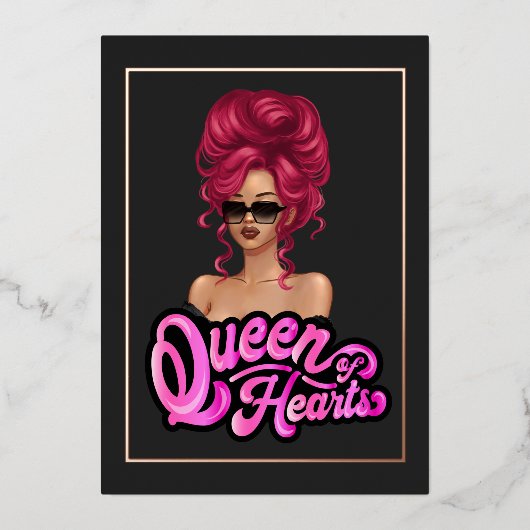 赤毛ガールバースデーパーティー 箔招待状 (正面)