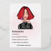 赤毛ガールバースデーパーティー 箔招待状 (裏面)