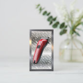 赤毛クリッパー | 理容師パターン | 金属縁ど 名刺 (スタンド正面)