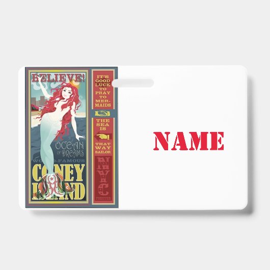 赤毛コニーアイランドマーメイド バッジ (正面)