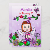 赤毛コーカサス妖精誕生日 招待状 (正面/裏面)