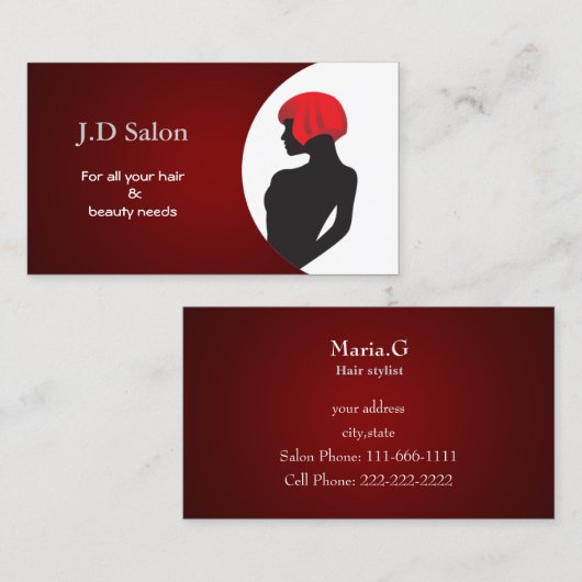 赤毛サロン名刺 名刺 (正面/裏面)