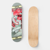 赤毛スケートボード付きマーメイド スケートボード (正面)