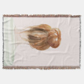 赤毛トップノット文 スローブランケット (正面)