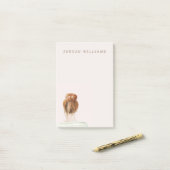 赤毛トップノット文 ポストイット (デスク上)