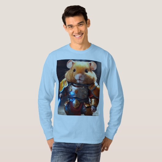 赤毛ハムスター剣士:非現実的な3D 描写 Tシャツ (正面フル)