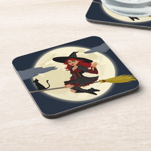 赤毛ハロウィーンの魔女 コースター (左側)