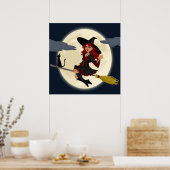 赤毛ハロウィーンの魔女 ポスター (キッチン)