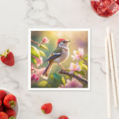 赤毛バフ胸のファンタジー鳥 スタンダードカクテルナプキン (インサイチュ)