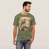 赤毛バフ胸のファンタジー鳥 Tシャツ (正面フル)