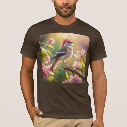 赤毛バフ胸のファンタジー鳥 Tシャツ (正面)