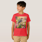 赤毛バフ胸のファンタジー鳥 Tシャツ (正面フル)