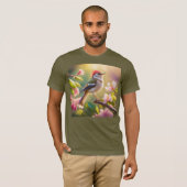 赤毛バフ胸のファンタジー鳥 Tシャツ (正面フル)