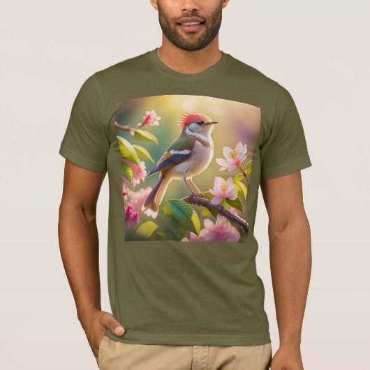 赤毛バフ胸のファンタジー鳥 Tシャツ (正面)