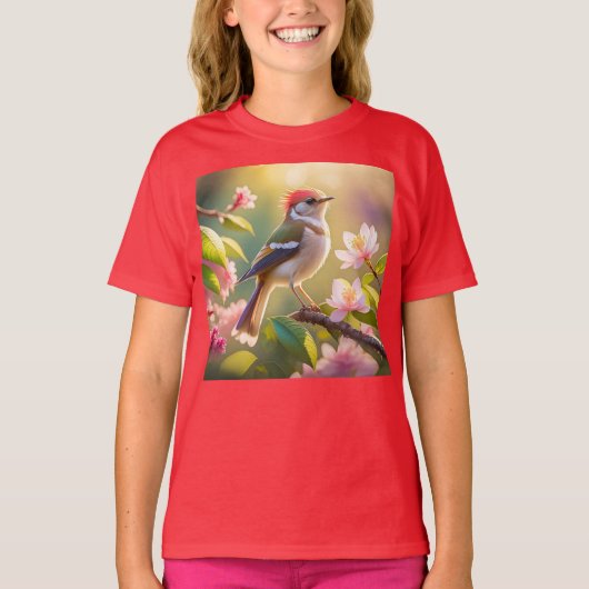 赤毛バフ胸のファンタジー鳥 Tシャツ (正面)