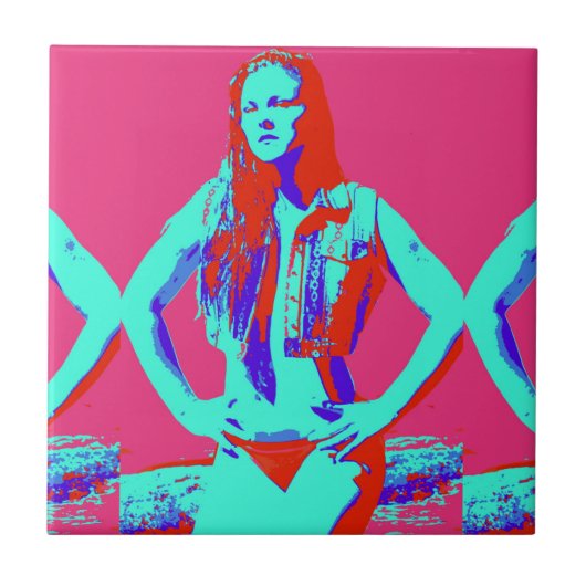 赤毛ビキニ女の子タイル タイル (正面)