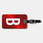 赤毛ブラシ仕上げメタリックモノグラムイニシャル ラゲッジタグ (正面横)