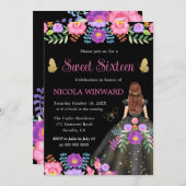 赤毛プリンセスメキシコフローラドレス甘い16 招待状 (正面/裏面)