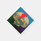 赤毛マーメイドゴールデンシーシェル誕生日パーティー スタンダードカクテルナプキン (角)