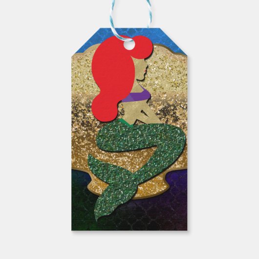 赤毛マーメイド黄金の貝殻の党の好意 ギフトタグ (裏面)