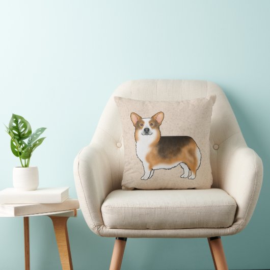 赤毛三色ペムブロークドウェルシュコーギーかわいい犬 クッション (椅子)