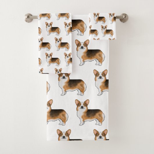 赤毛三色ペンブロークウェルシュコーギー模様 バスタオルセット (インサイチュ)