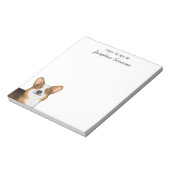 赤毛三連破ウェルシュコーギー頭及び文字 ノートパッド (回転)