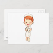 赤毛伝統的ナース保持クリップボード ポストカード (正面/裏面)