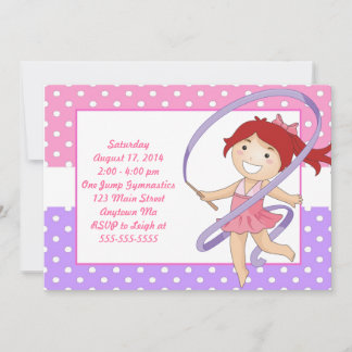 赤毛女子体操誕生日招待状 招待状
