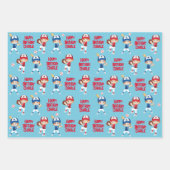 赤毛女子野球パーソナライズされた ラッピングペーパーシート (正面3)