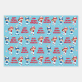 赤毛女子野球パーソナライズされた ラッピングペーパーシート (正面2)