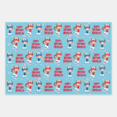 赤毛女子野球パーソナライズされた ラッピングペーパーシート (正面)