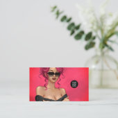 赤毛女性の名刺 名刺 (スタンド正面)