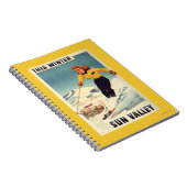 赤毛女性の笑顔とスキーのポスター ノートブック (右側)