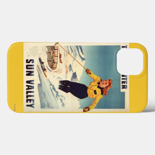 赤毛女性の笑顔とスキーのポスター Case-Mate iPhoneケース (裏面 (横))