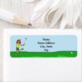 赤毛女性ゴルファー差出人住所ラベル ラベル (インサイチュ)