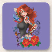 赤毛女性タトゥー コースター (正面)