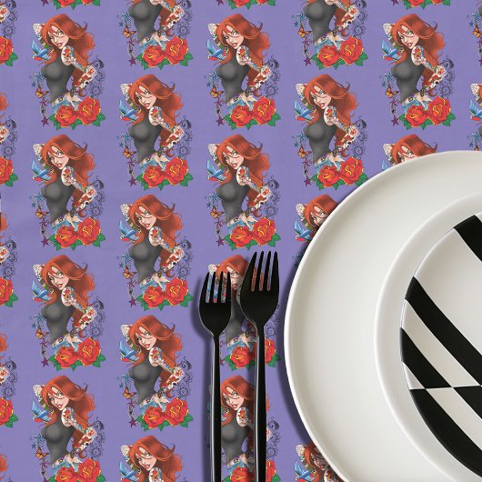 赤毛女性タトゥー テーブルクロス