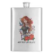 赤毛女性タトゥー フラスク (正面)