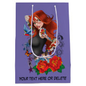 赤毛女性タトゥー ミディアムペーパーバッグ (裏面)