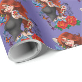 赤毛女性タトゥー ラッピングペーパー (ロールコーナー)
