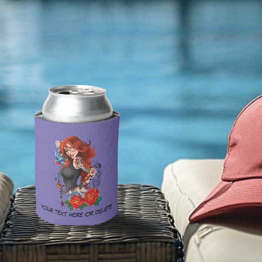 赤毛女性タトゥー 缶クーラー